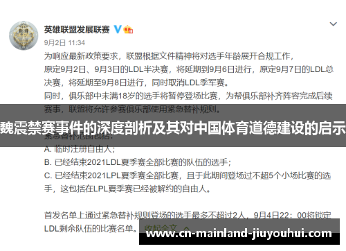 魏震禁赛事件的深度剖析及其对中国体育道德建设的启示